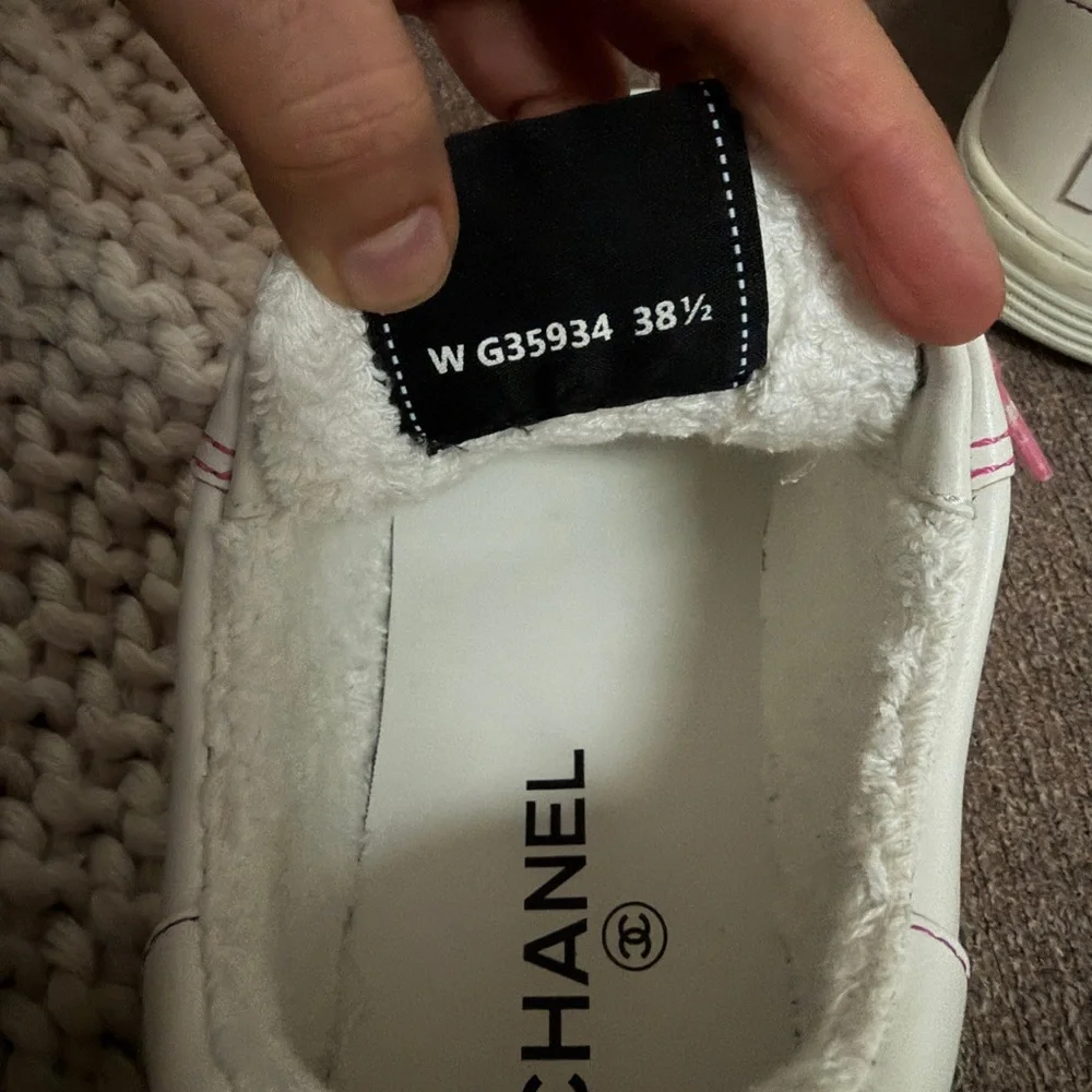 CHANEL White and Pink Sneakers - Picture 5 of 6